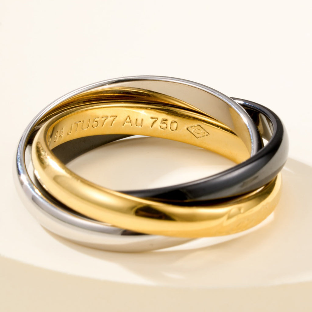 [Gaonasi Jewelry]TRINITY 3.2MM RING BLACK CERAMIC