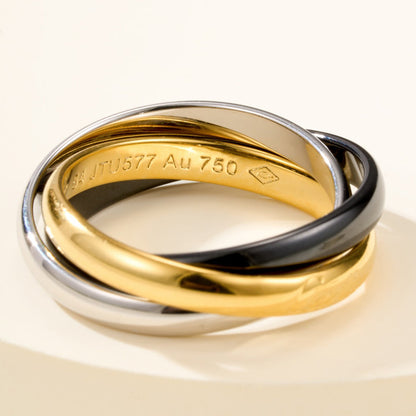 [Gaonasi Jewelry]TRINITY 3.2MM RING BLACK CERAMIC