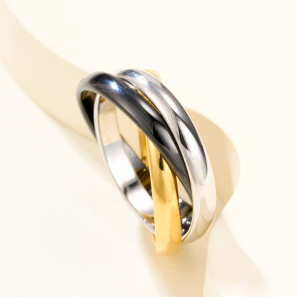 [Gaonasi Jewelry]TRINITY 3.2MM RING BLACK CERAMIC