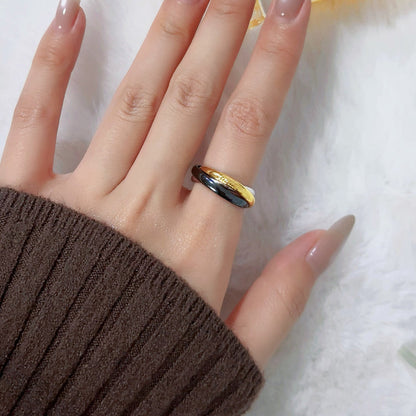 [Gaonasi Jewelry]TRINITY 3.2MM RING BLACK CERAMIC