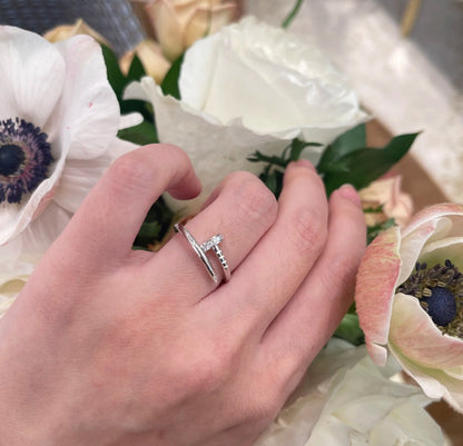 [Gaonasi Jewelry]JUSTE 1.8MM HALF DIAMOND RING