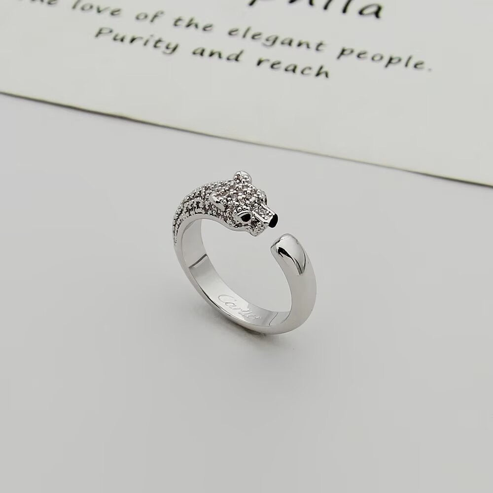 [Gaonasi Jewelry]PANTHERE HALF DIAMOND SMALL RING