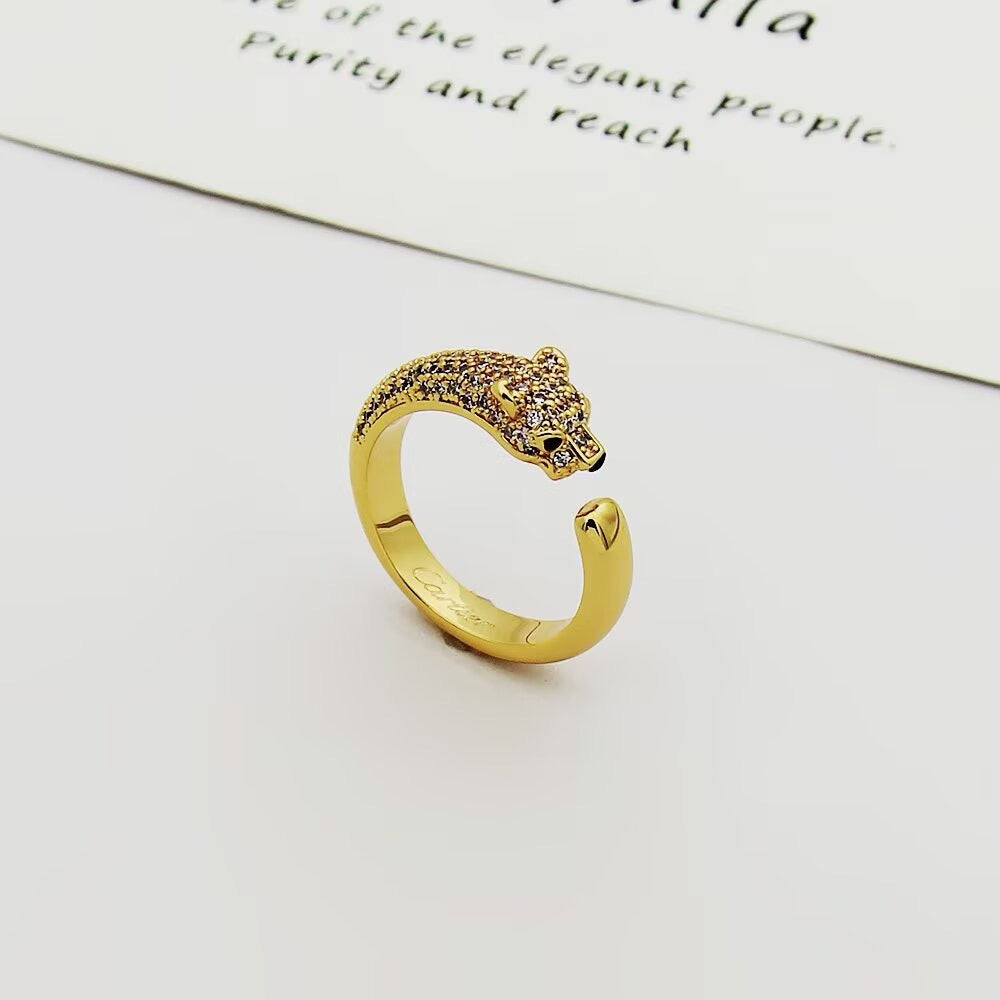 [Gaonasi Jewelry]PANTHERE HALF DIAMOND SMALL RING