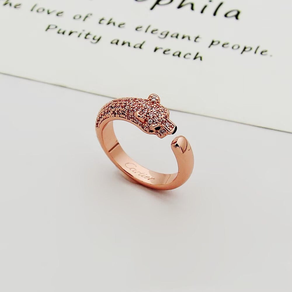 [Gaonasi Jewelry]PANTHERE HALF DIAMOND SMALL RING