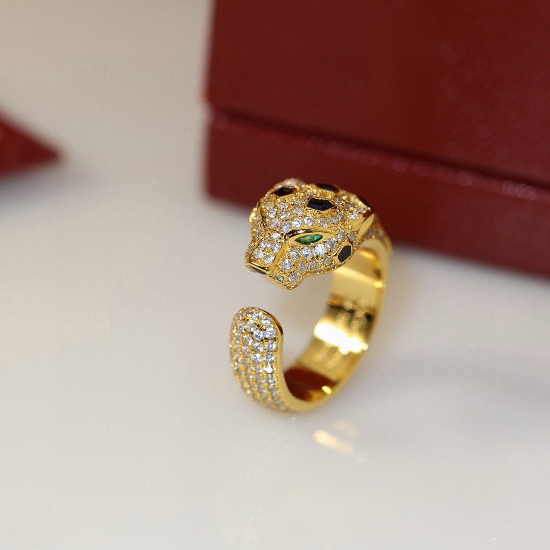 [Gaonasi Jewelry]PANTHERE SPOTTED FULL DIAMOND MEDIUM RING