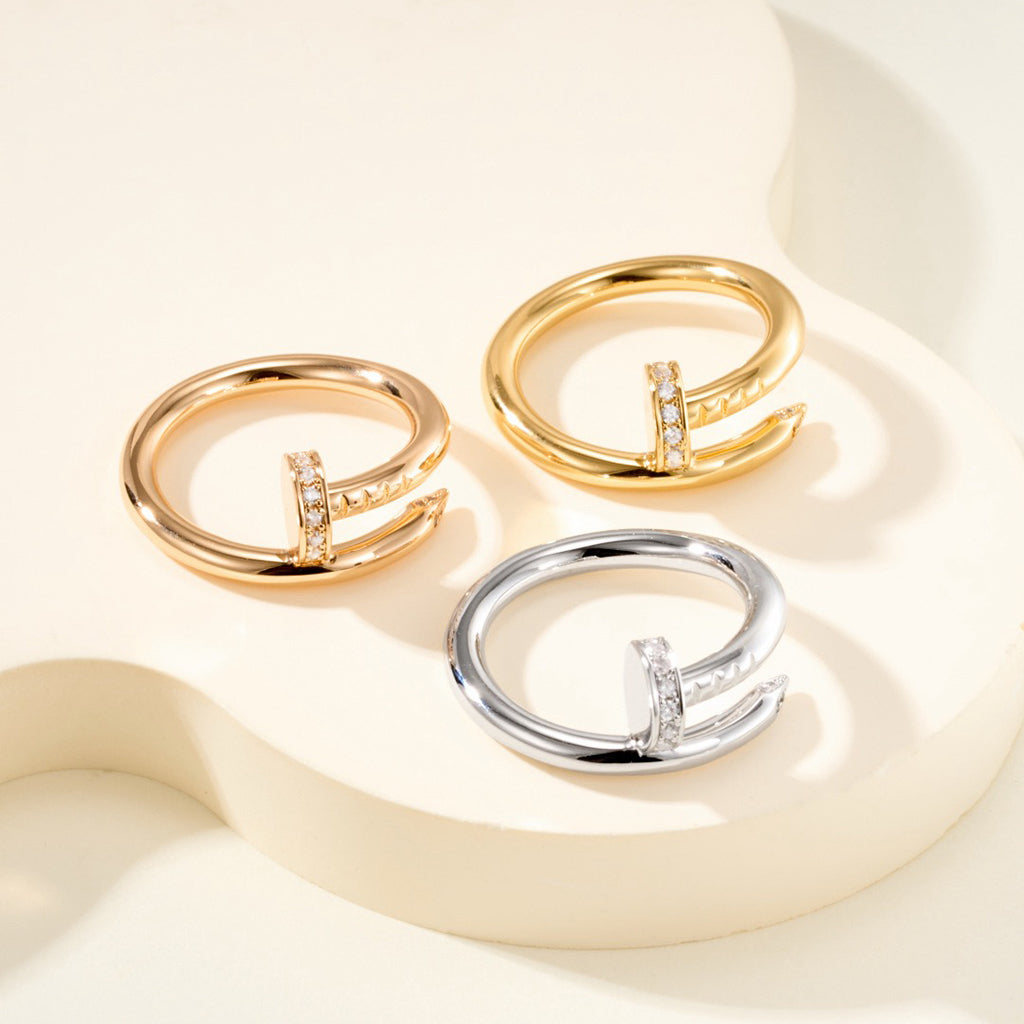 [Gaonasi Jewelry]JUSTE RING 2.6MM HALF DIAMOND