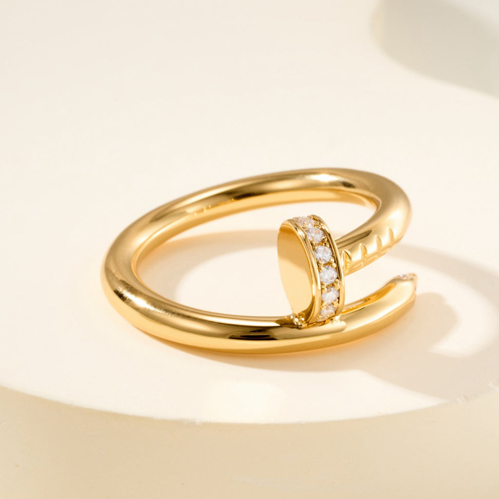 [Gaonasi Jewelry]JUSTE RING 2.6MM HALF DIAMOND