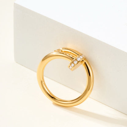 [Gaonasi Jewelry]JUSTE RING 2.6MM HALF DIAMOND