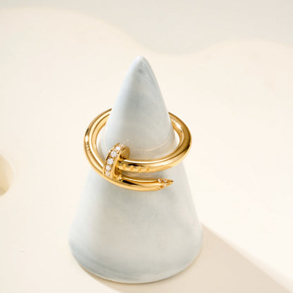 [Gaonasi Jewelry]JUSTE RING 2.6MM HALF DIAMOND