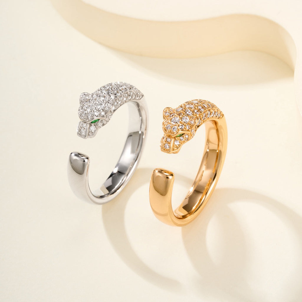 [Gaonasi Jewelry]PANTHERE HALF DIAMOND SMALL RING