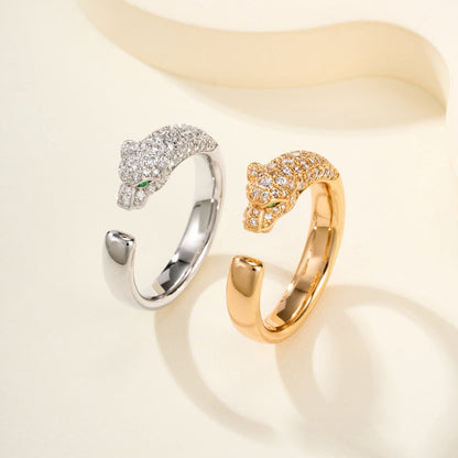 [Gaonasi Jewelry]PANTHERE HALF DIAMOND SMALL RING