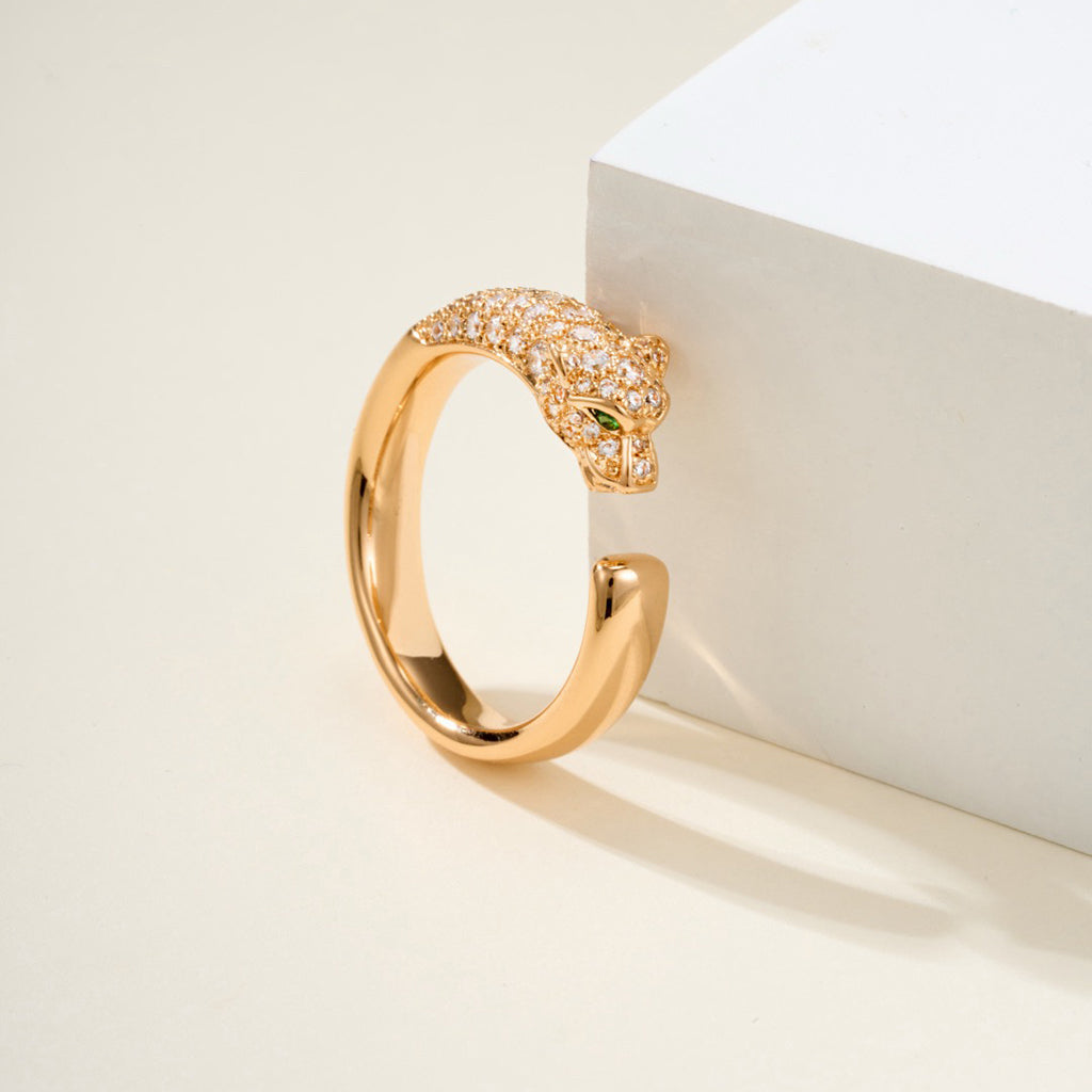 [Gaonasi Jewelry]PANTHERE HALF DIAMOND SMALL RING