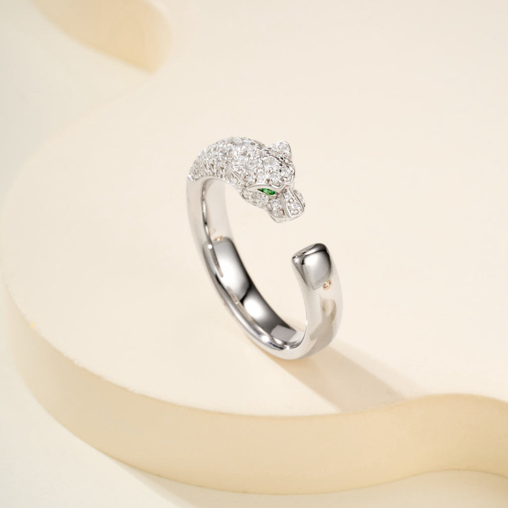 [Gaonasi Jewelry]PANTHERE HALF DIAMOND SMALL RING