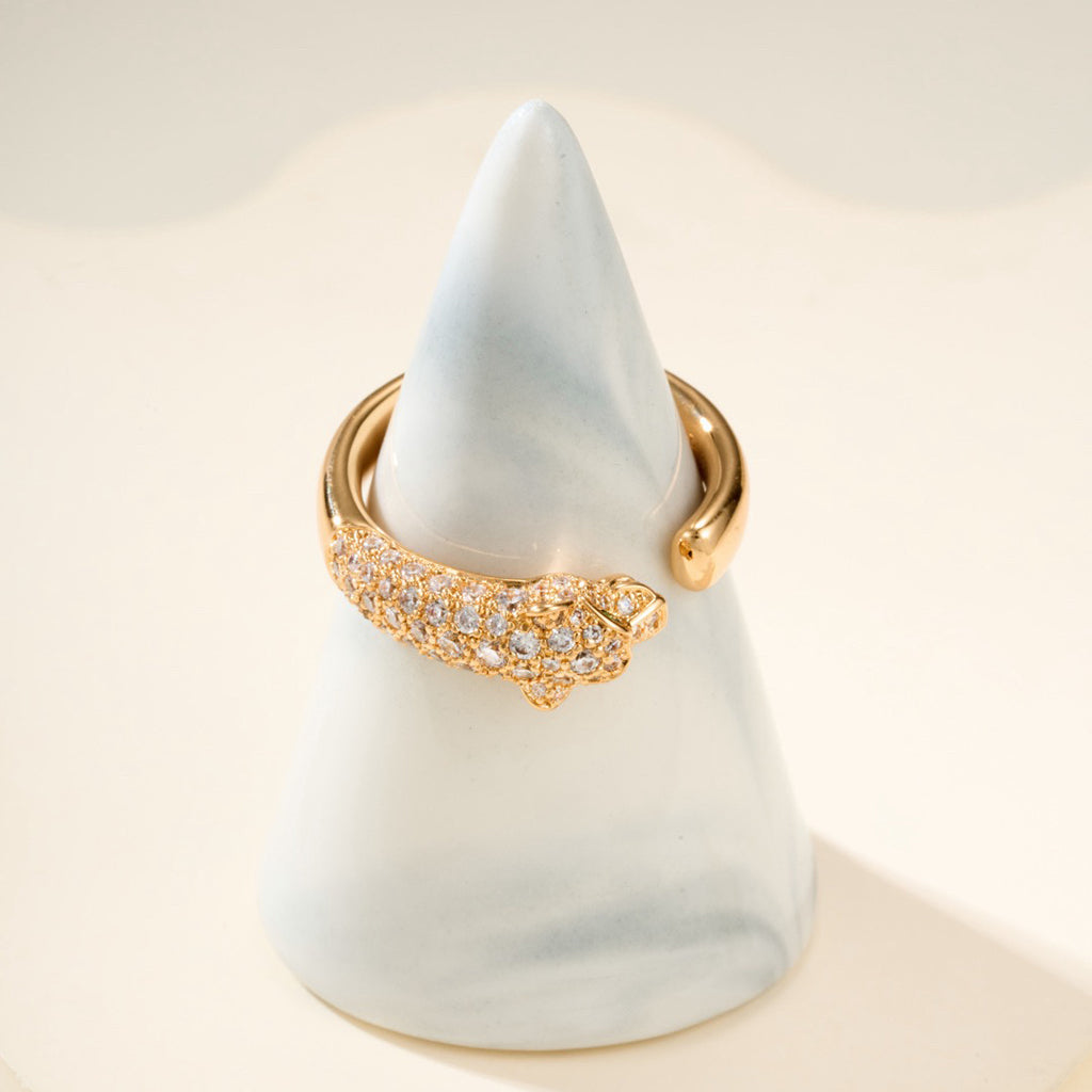[Gaonasi Jewelry]PANTHERE HALF DIAMOND SMALL RING