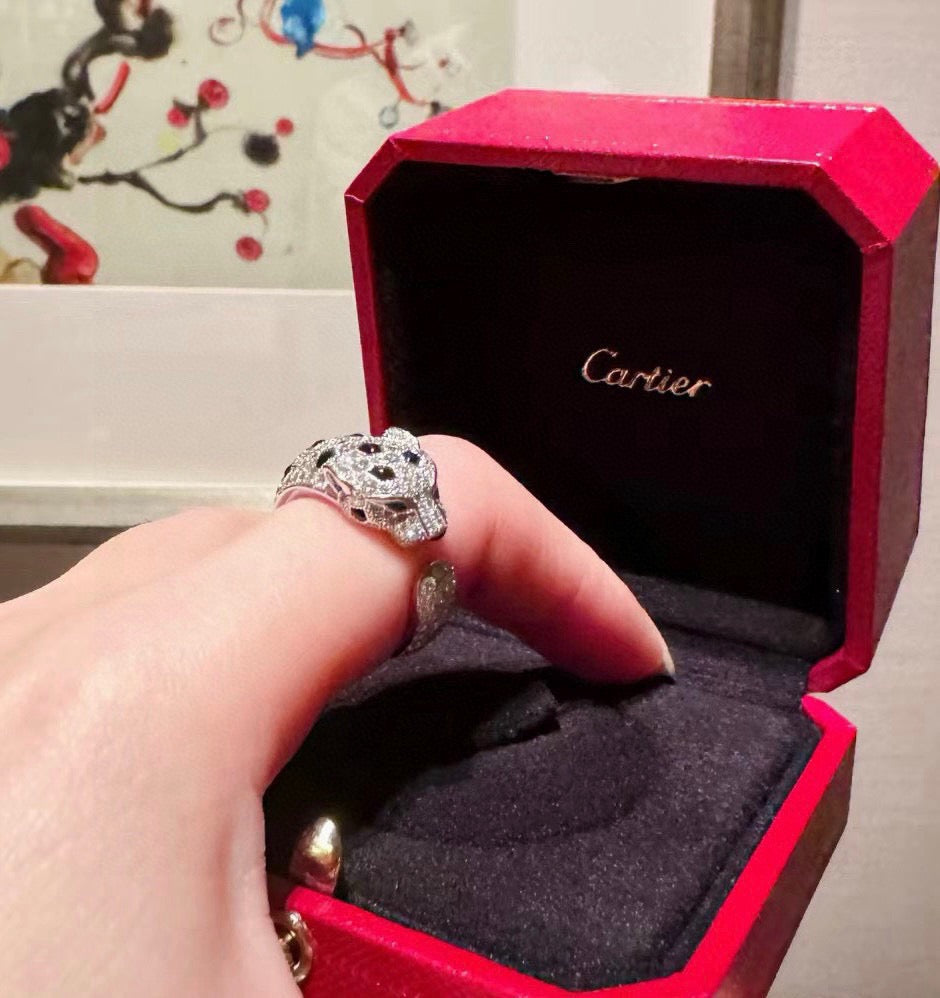 [Gaonasi Jewelry]PANTHERE SPOTTED FULL DIAMOND MEDIUM RING