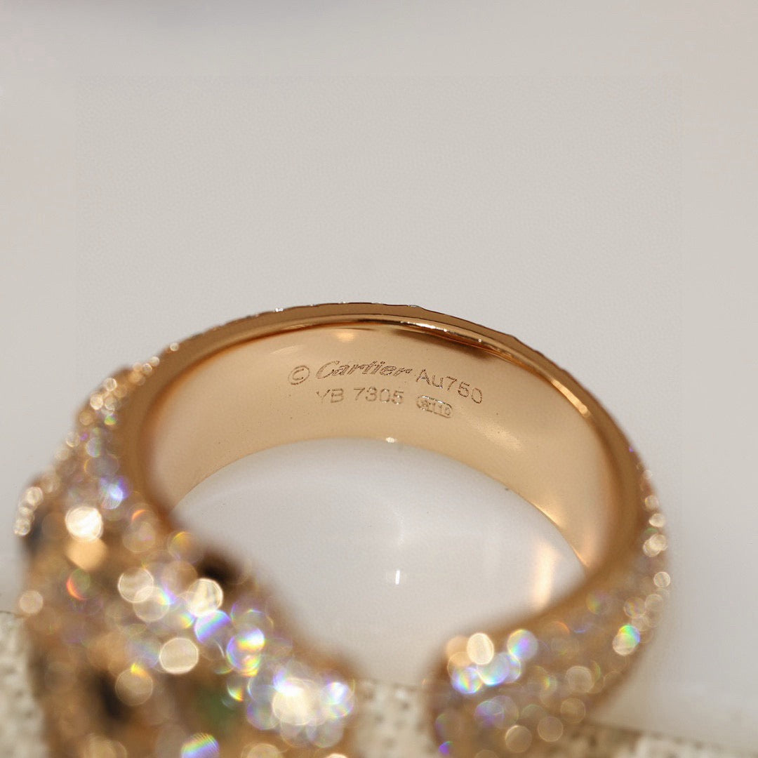 [Gaonasi Jewelry]PANTHERE SPOTTED FULL DIAMOND MEDIUM RING