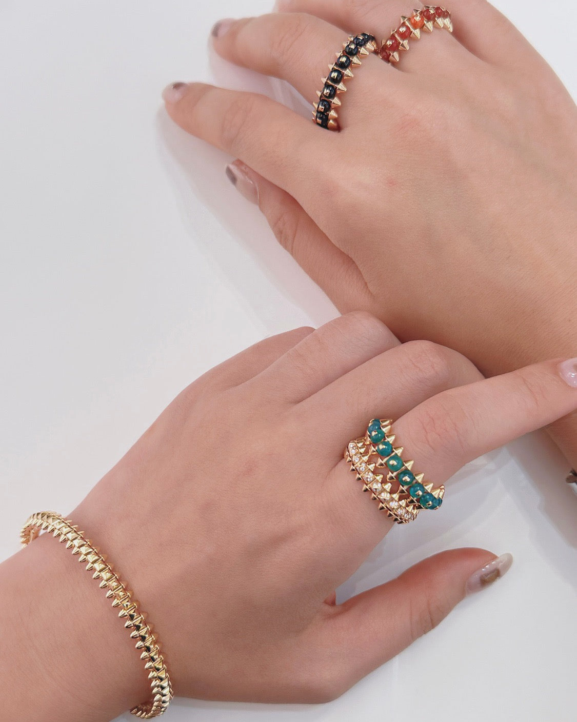 [Gaonasi Jewelry]CLASH 7.9MM AGATE CHALCEDONY RING