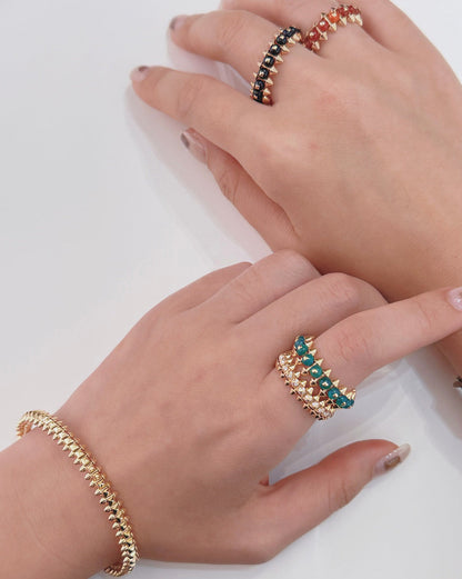 [Gaonasi Jewelry]CLASH 7.9MM AGATE CHALCEDONY RING