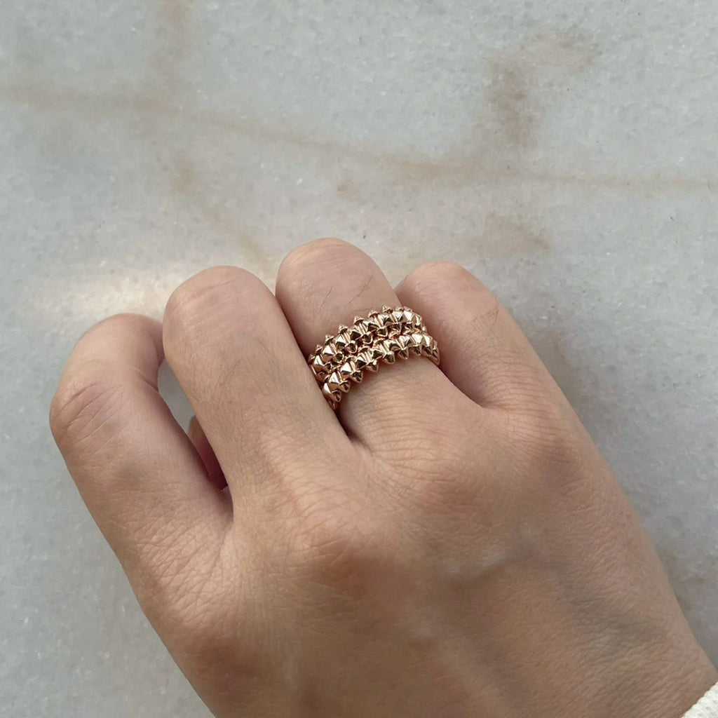 [Gaonasi Jewelry]CLASH 9.2MM DOUBLE ROW RING