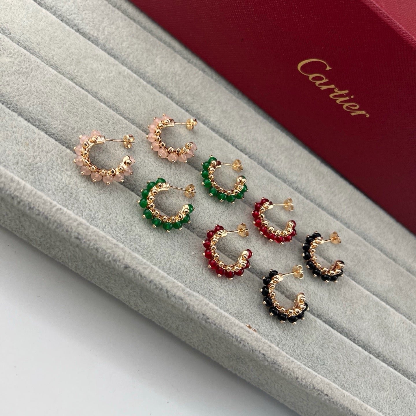 [Gaonasi Jewelry]CLASH 7.9MM AGATE CHALCEDONY EARRINGS