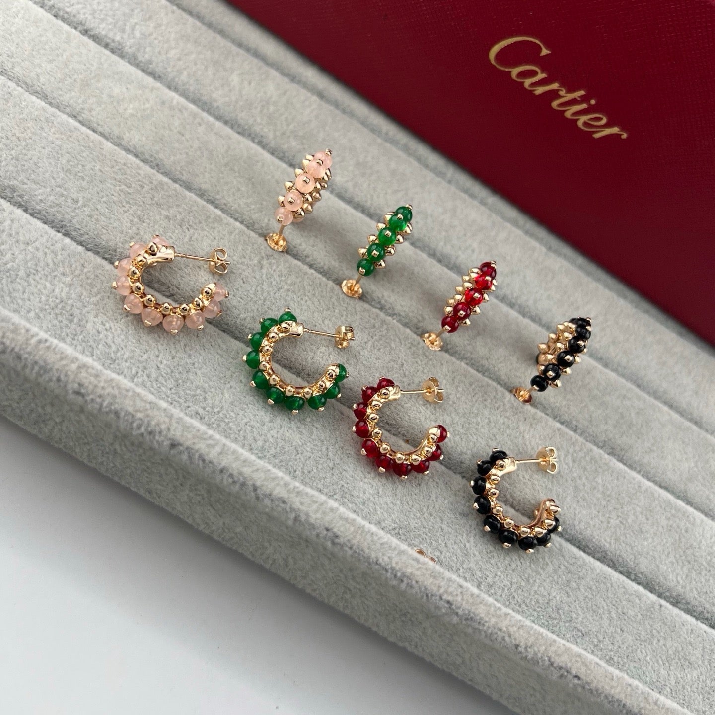[Gaonasi Jewelry]CLASH 7.9MM AGATE CHALCEDONY EARRINGS
