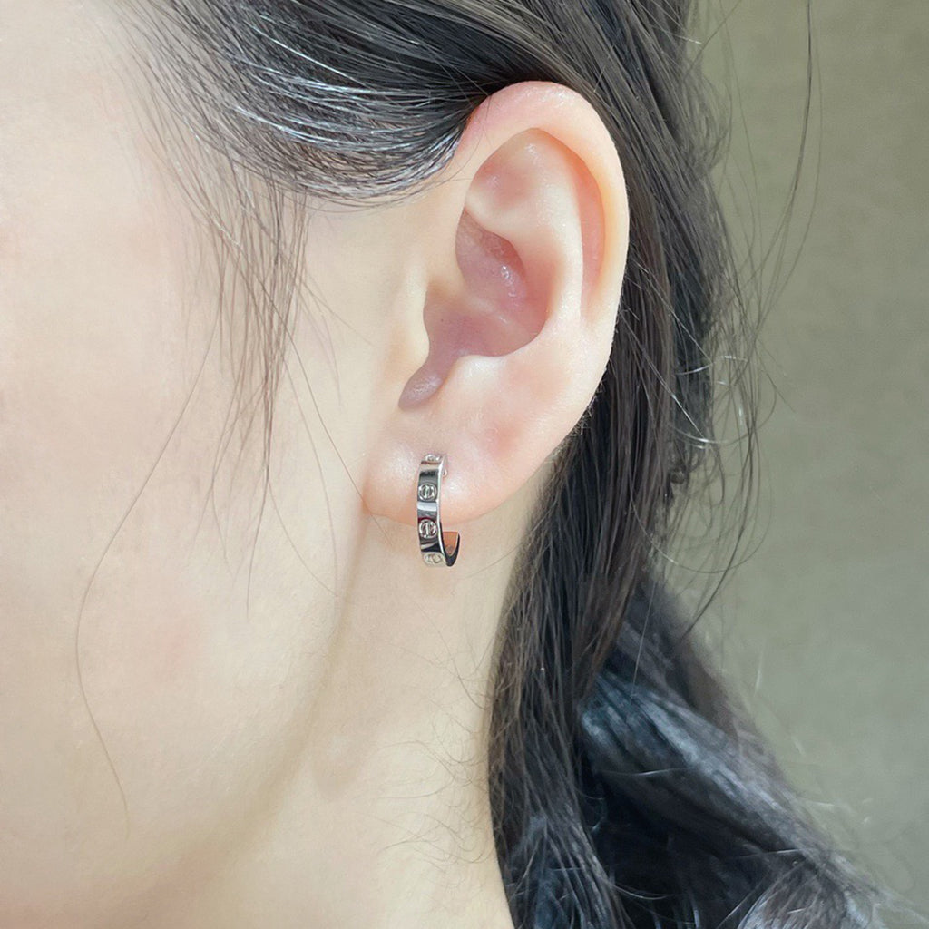 [Gaonasi Jewelry]LOVE EARRINGS 2.65 MM NO DIAMOND SMALL