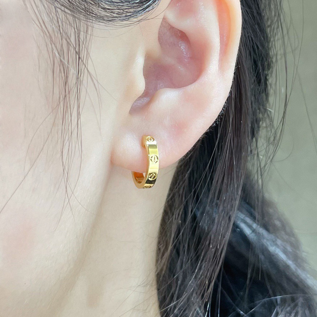 [Gaonasi Jewelry]LOVE EARRINGS 2.65 MM NO DIAMOND SMALL