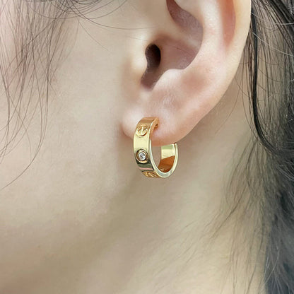 [Gaonasi Jewelry]LOVE EARRINGS 5.7MM 2 DIAMONDS