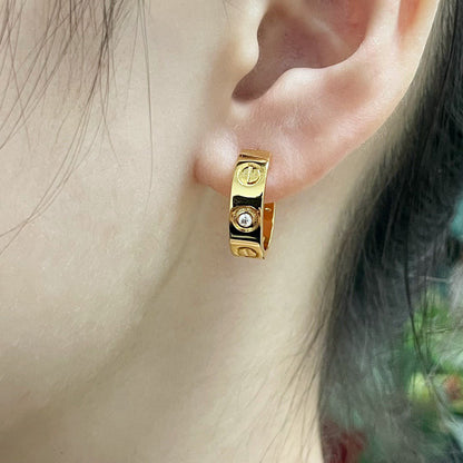 [Gaonasi Jewelry]LOVE EARRINGS 5.7MM 2 DIAMONDS