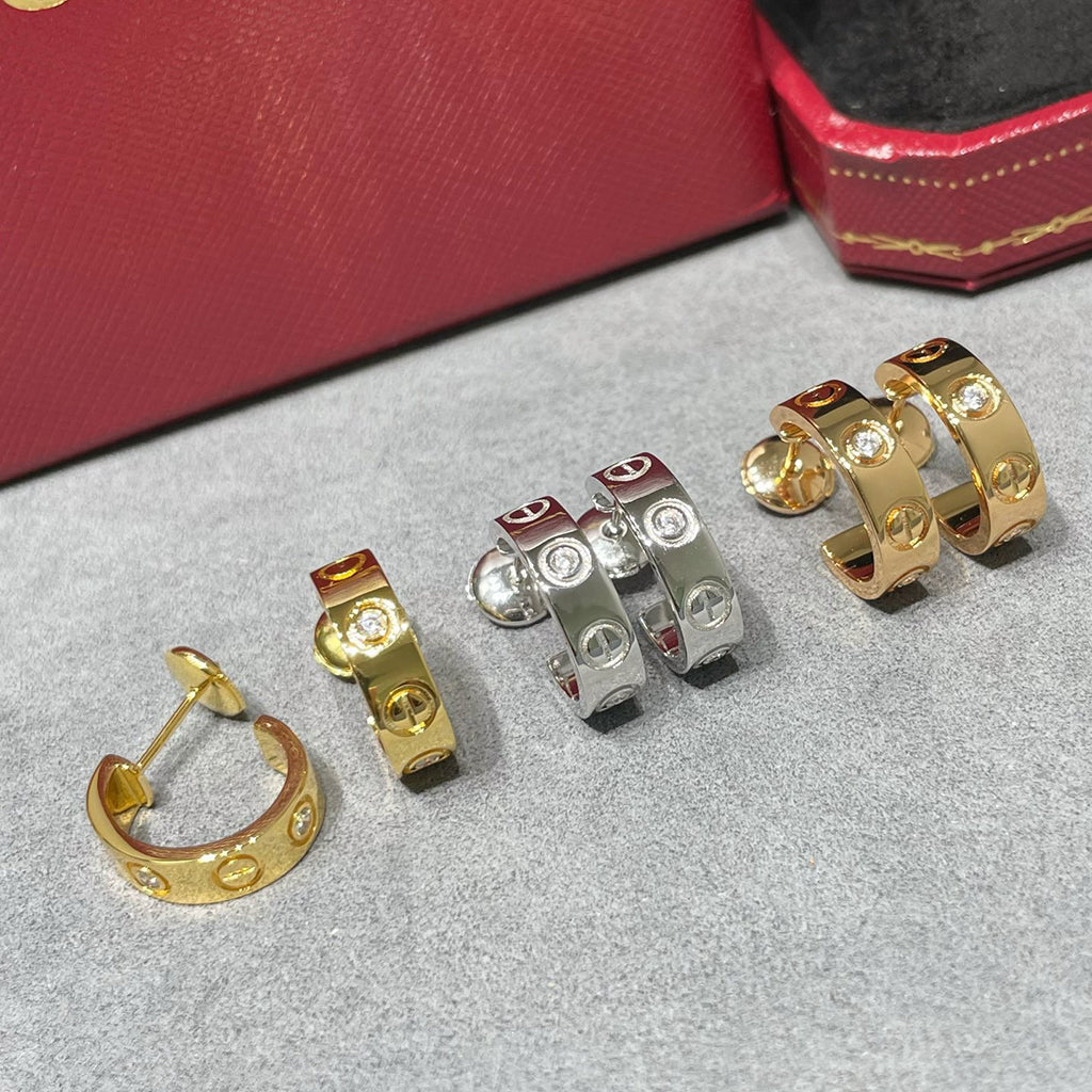 [Gaonasi Jewelry]LOVE EARRINGS 5.7MM 2 DIAMONDS
