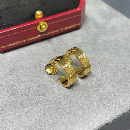 [Gaonasi Jewelry]LOVE EARRINGS 5.7MM 2 DIAMONDS
