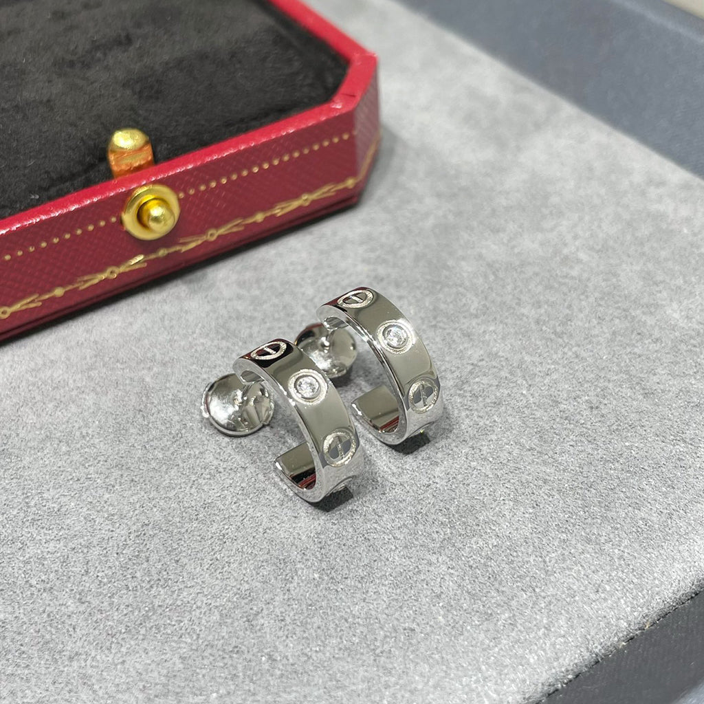 [Gaonasi Jewelry]LOVE EARRINGS 5.7MM 2 DIAMONDS