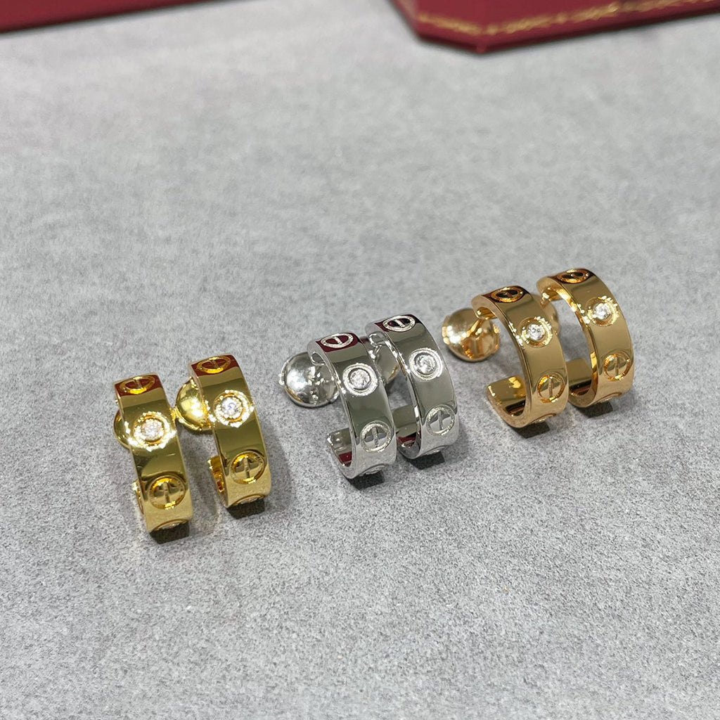 [Gaonasi Jewelry]LOVE EARRINGS 5.7MM 2 DIAMONDS