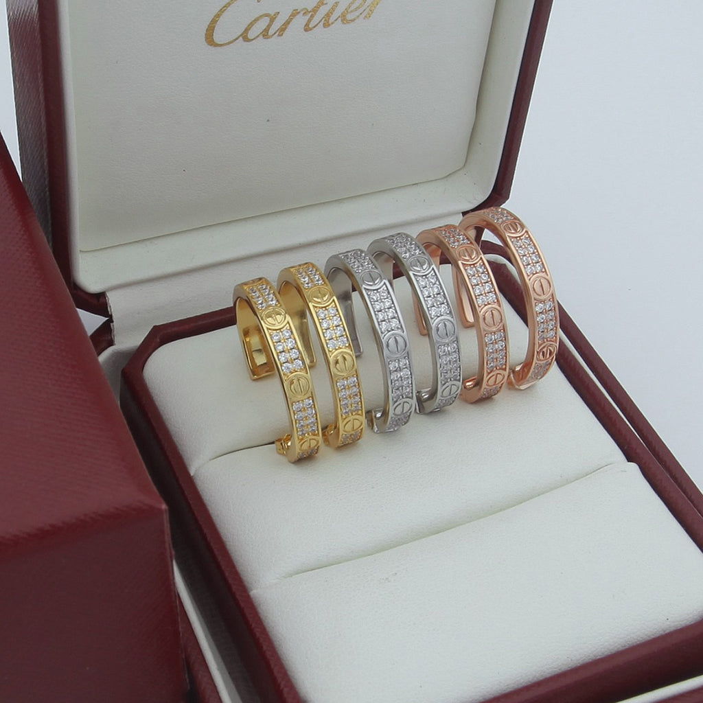 [Gaonasi Jewelry]LOVE EARRINGS 3.6MM DIAMOND PAVED