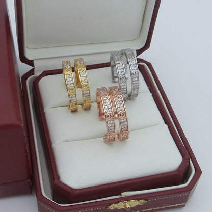 [Gaonasi Jewelry]LOVE EARRINGS 3.6MM DIAMOND PAVED