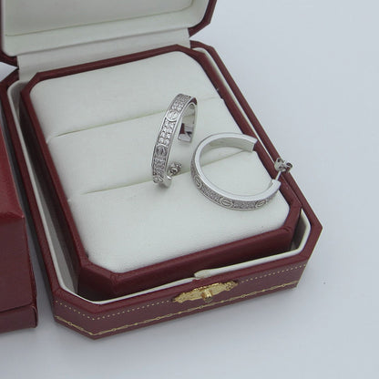 [Gaonasi Jewelry]LOVE EARRINGS 3.6MM DIAMOND PAVED