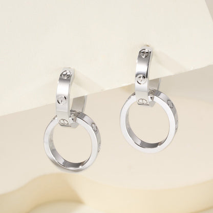 [Gaonasi Jewelry]LOVE 3.3MM DANGLE EARRINGS