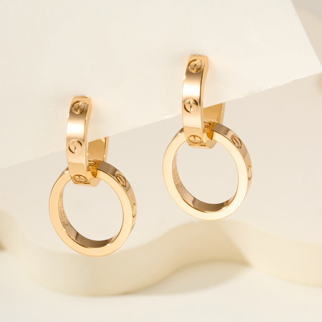 [Gaonasi Jewelry]LOVE 3.3MM DANGLE EARRINGS