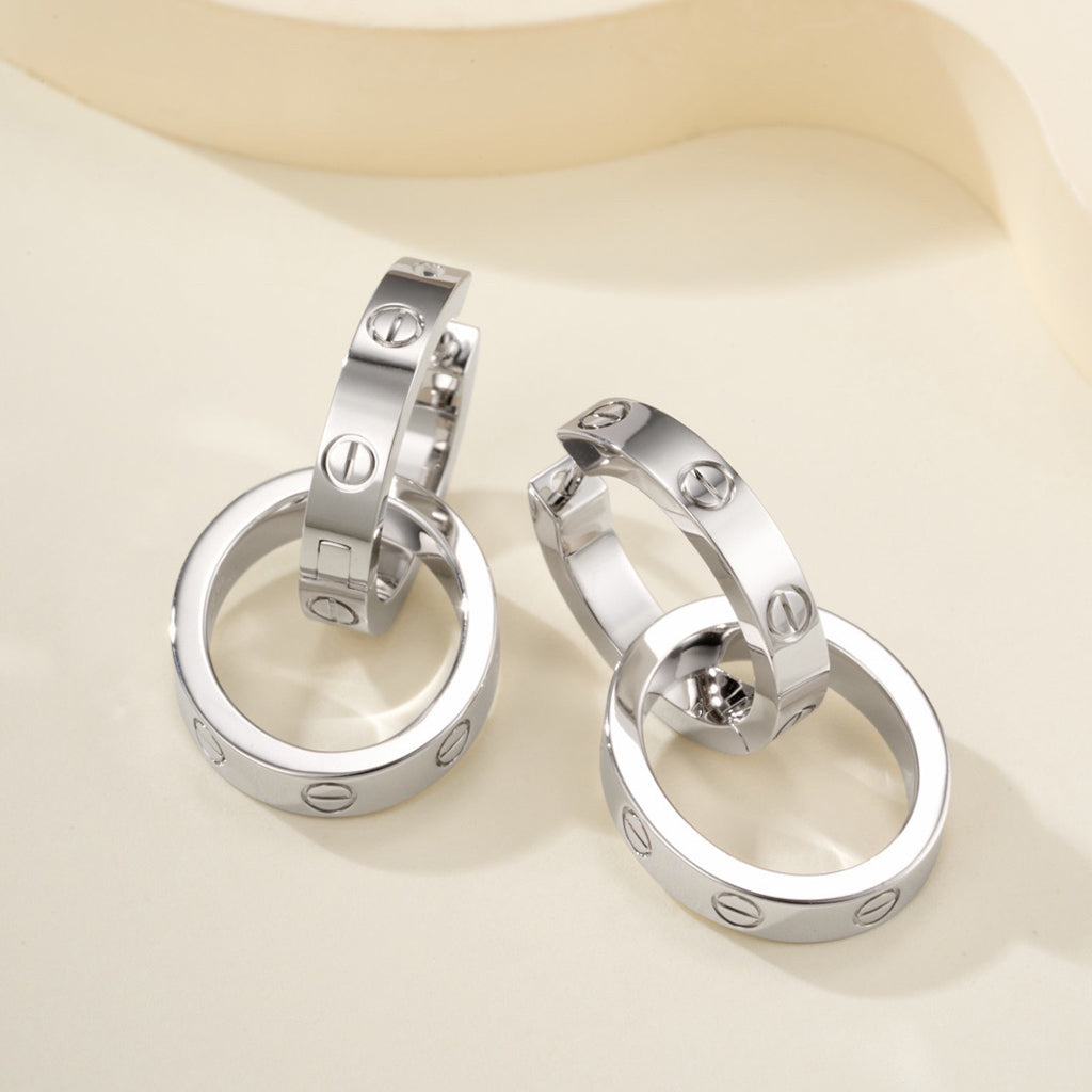 [Gaonasi Jewelry]LOVE 3.3MM DANGLE EARRINGS