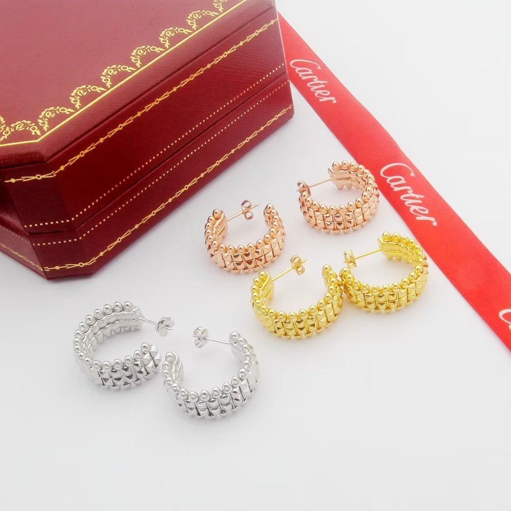 [Gaonasi Jewelry]CLASH 9.2MM DOUBLE ROW EARRINGS