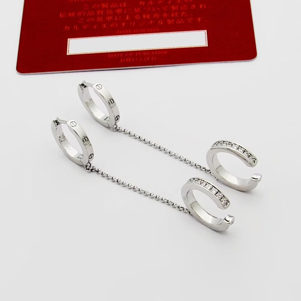 [Gaonasi Jewelry]LOVE 3.0MM HALF DIAMOND EARRINGS