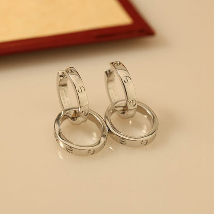 [Gaonasi Jewelry]LOVE 3.3MM DANGLE EARRINGS