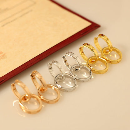 [Gaonasi Jewelry]LOVE 3.3MM DANGLE EARRINGS