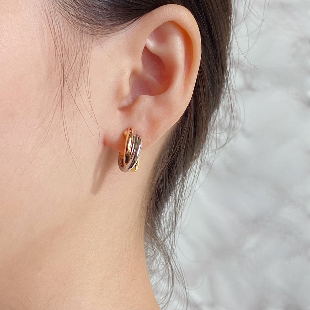 [Gaonasi Jewelry]TRINITY ON DIAMOND CLASSIC EARRINGS