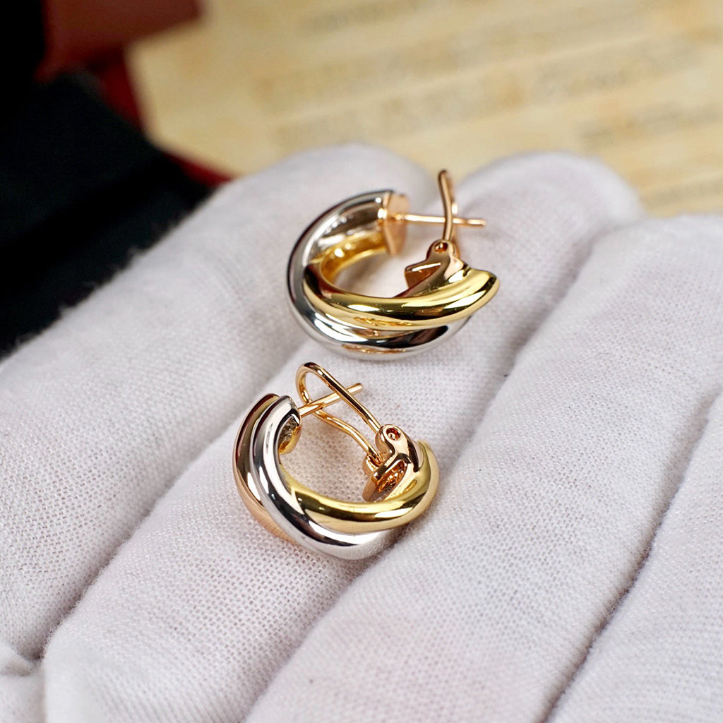 [Gaonasi Jewelry]TRINITY ON DIAMOND CLASSIC EARRINGS