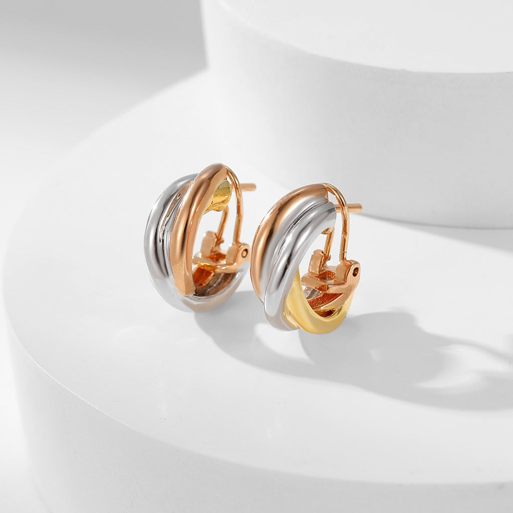 [Gaonasi Jewelry]TRINITY ON DIAMOND CLASSIC EARRINGS