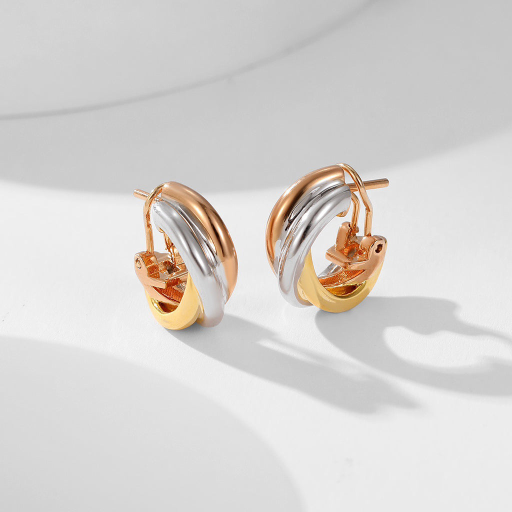 [Gaonasi Jewelry]TRINITY ON DIAMOND CLASSIC EARRINGS