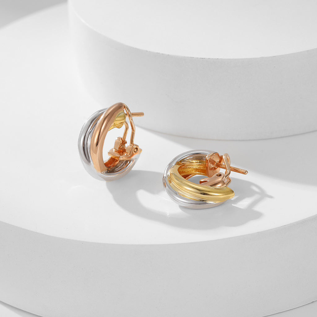 [Gaonasi Jewelry]TRINITY ON DIAMOND CLASSIC EARRINGS