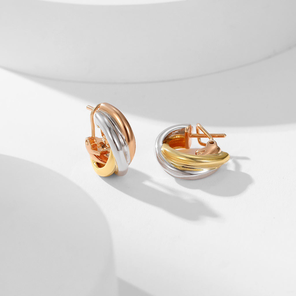 [Gaonasi Jewelry]TRINITY ON DIAMOND CLASSIC EARRINGS