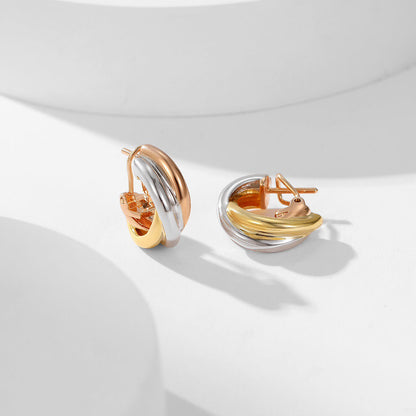 [Gaonasi Jewelry]TRINITY ON DIAMOND CLASSIC EARRINGS